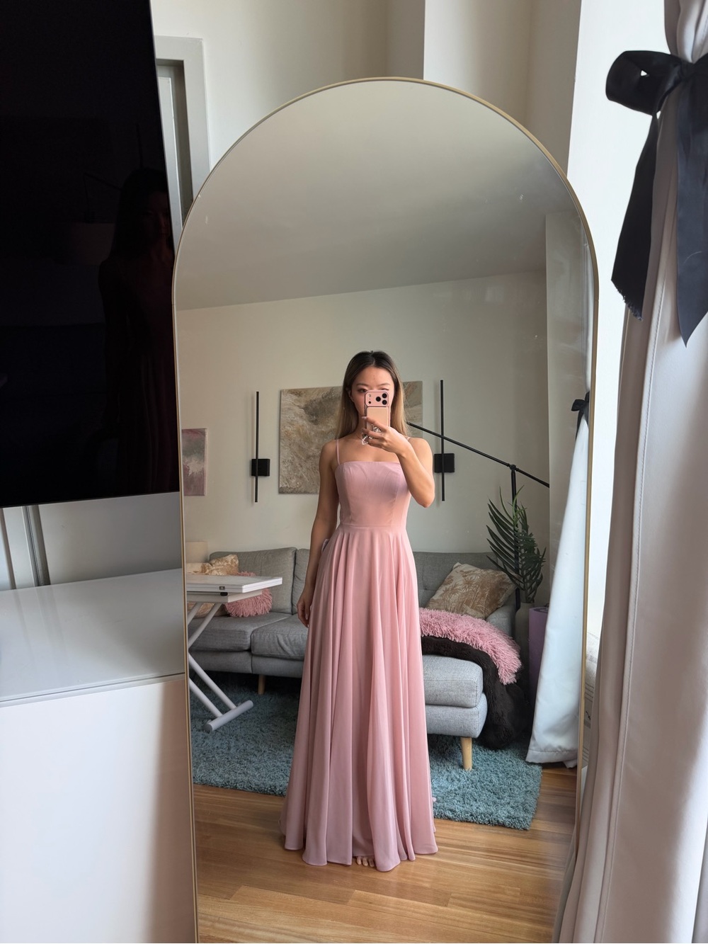 Jenny Yoo Strapless Dusty Rose Maxi Gown - Picture 2 of 5